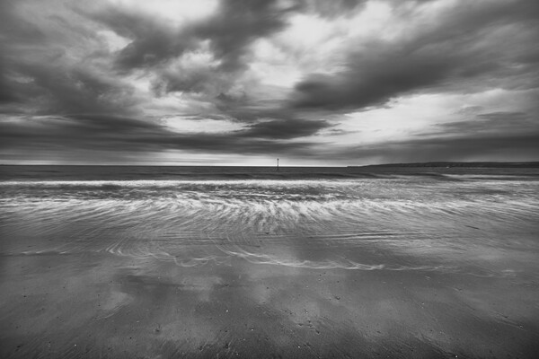 Filey Seascape Black and White Picture Board by Tim Hill