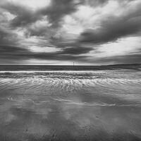 Buy canvas prints of Filey Seascape Black and White by Tim Hill