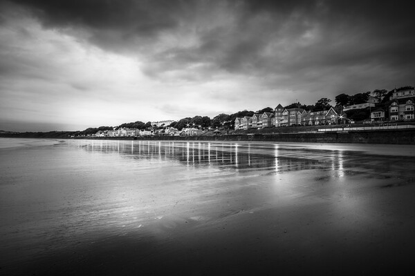 Filey Beach Black and White Picture Board by Tim Hill