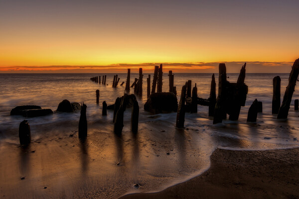 Spurn Point Sunrise East Yorkshire Picture Board by Tim Hill