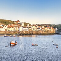 Buy canvas prints of Staithes Harbour Panoramic by Tim Hill