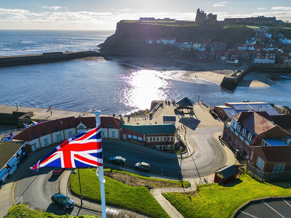 Breathtaking Whitby Seaside Aerial Shot Picture Board by Tim Hill