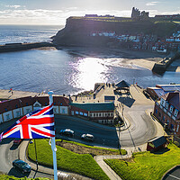 Buy canvas prints of Breathtaking Whitby Seaside Aerial Shot by Tim Hill