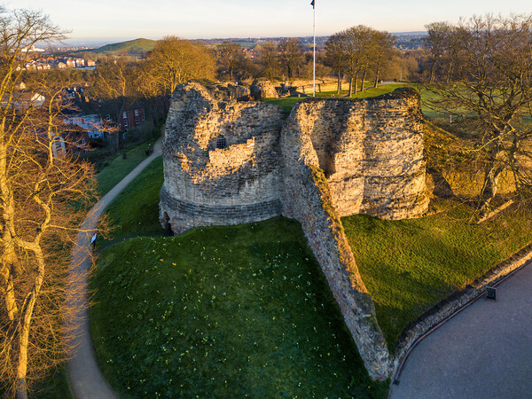 Unique View of Pontefract Castle Picture Board by Tim Hill