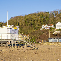 Buy canvas prints of Sandsend Coastguard Station and Beach Cafe by Tim Hill