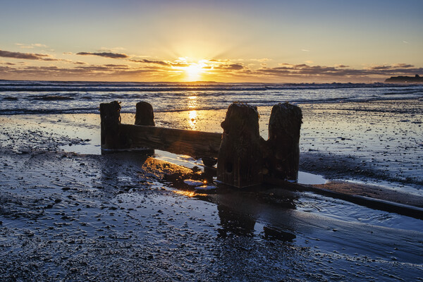 Sandsend Sunrise Yorkshire Coast Picture Board by Tim Hill