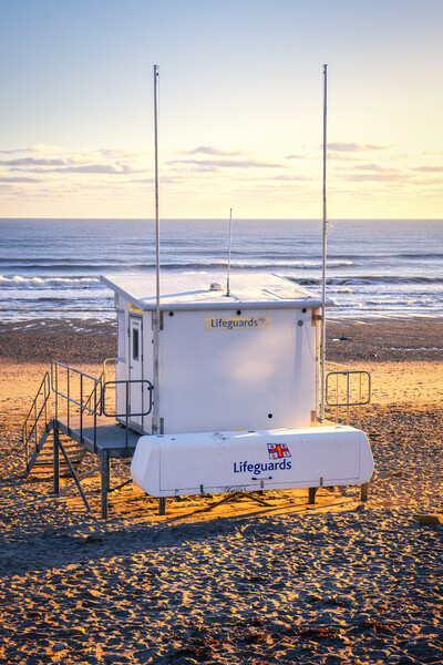 SunKissed Sandsend Lifeguard Station Picture Board by Tim Hill