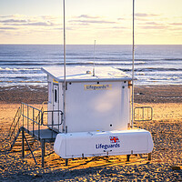 Buy canvas prints of SunKissed Sandsend Lifeguard Station by Tim Hill