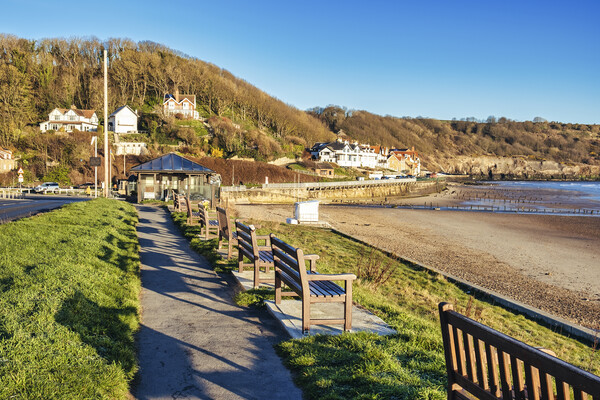 Sandsend Seafront and Beach Cafe Picture Board by Tim Hill