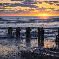 Buy canvas prints of Silhouette of Sandsend Sunrise by Tim Hill