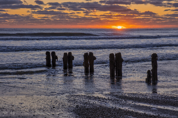 Here comes the sun at Sandsend Picture Board by Tim Hill