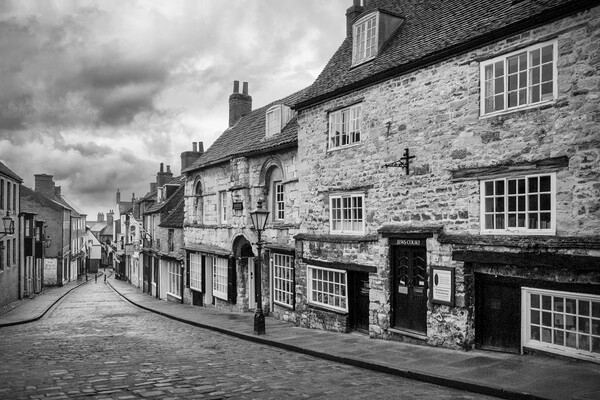 Steep Hill Black and White, Lincoln Picture Board by Tim Hill