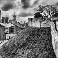 Buy canvas prints of Lincoln Castle Black and White by Tim Hill
