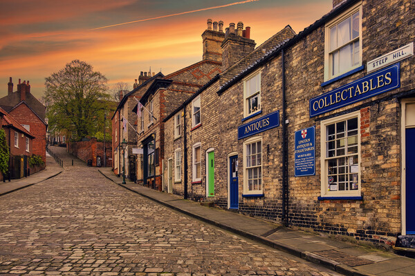 Steep Hill in Lincoln at Sunrise Picture Board by Tim Hill