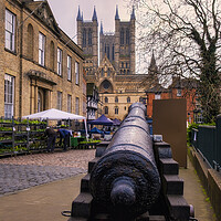 Buy canvas prints of Vibrant Lincoln Market and Historic Castle by Tim Hill