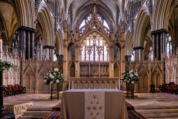Lincoln Cathedral Interior Picture Board by Tim Hill