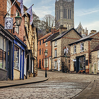 Buy canvas prints of Lincoln Cathedral from Steep Hill by Tim Hill