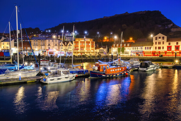 Scarborough Harbour at Blue Hour Picture Board by Tim Hill