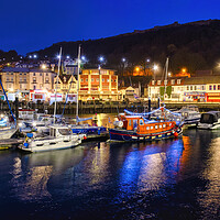 Buy canvas prints of Scarborough Harbour at Blue Hour by Tim Hill