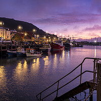 Buy canvas prints of Serene Sunrise in Scarborough Harbour by Tim Hill