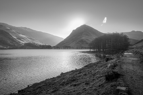 Fleetwith Pike Sunrise Black and White Picture Board by Tim Hill
