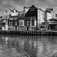 Buy canvas prints of Bridlington Harbour Black and White by Tim Hill