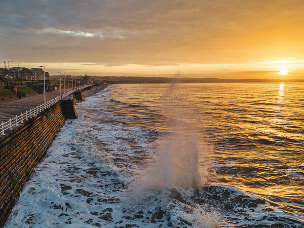 Bridlington Sunrise and Waves Picture Board by Tim Hill