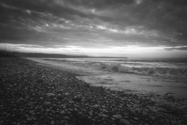 Black and White Seascape, Bridlington Yorkshire Picture Board by Tim Hill