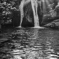 Buy canvas prints of Janet's Foss Black and White by Tim Hill