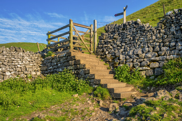 Malham Cove Walking Gate: Yorkshire Dales Picture Board by Tim Hill