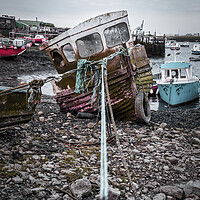 Buy canvas prints of Half a Boat: Paddy's Hole South Gare by Tim Hill