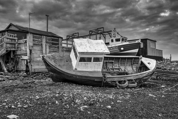 Paddy's Hole, South Gare: Black and White Picture Board by Tim Hill
