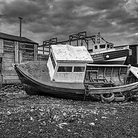 Buy canvas prints of Paddy's Hole, South Gare: Black and White by Tim Hill