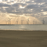Buy canvas prints of Redcar Wind Farm at South Gare by Tim Hill