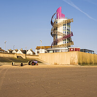 Buy canvas prints of Redcar Beacon: Redcar Seafront and Beach by Tim Hill