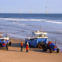Buy canvas prints of Redcar Fishing Boats: Redcar Beach Photography by Tim Hill
