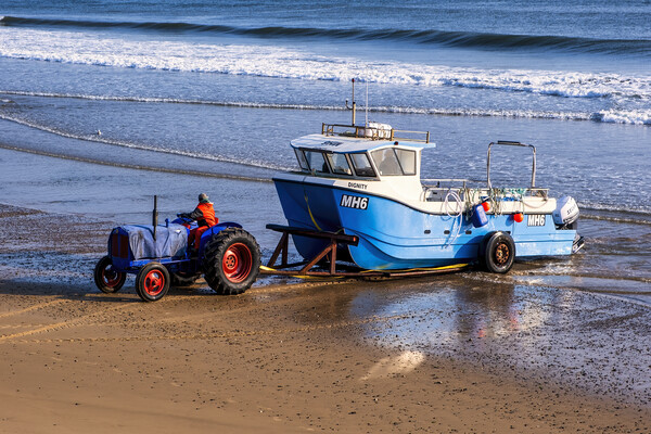 Redcar Beach Tractor: Redcar Fishing Fleet Picture Board by Tim Hill