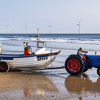 Buy canvas prints of Redcar Beach Reflections: Redcar Fishing Boat by Tim Hill
