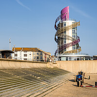 Buy canvas prints of Redcar Beacon: Redcar Seafront and Beach by Tim Hill