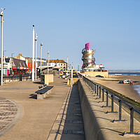 Buy canvas prints of Redcar Seafront leading to Redcar Beacon by Tim Hill