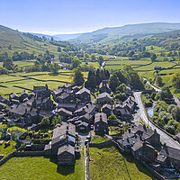 Buy canvas prints of Gunnerside Village Swaledale: Elevated View by Tim Hill