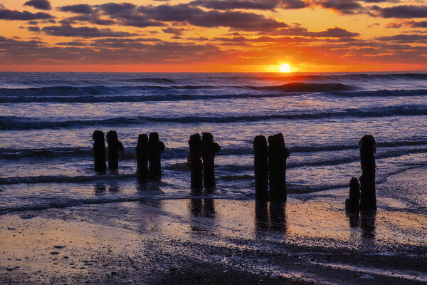 Sandsend Sunrise North Yorkshire Coast Picture Board by Tim Hill