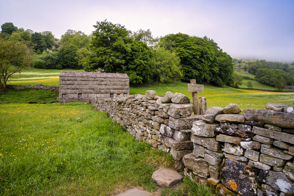 Dry Stone Walling: Muker Swaledale Picture Board by Tim Hill