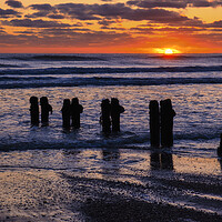 Buy canvas prints of Sunrise at Sandsend North Yorkshire by Tim Hill