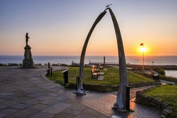 Whitby Whalebones at Golden Hour Picture Board by Tim Hill