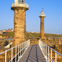 Buy canvas prints of Whitby East Pier Footbridge by Tim Hill