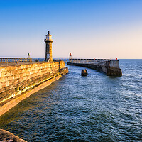 Buy canvas prints of Whitby East Pier Sunrise Light by Tim Hill
