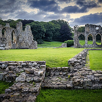 Buy canvas prints of Easby Abbey North Yorkshire by Tim Hill