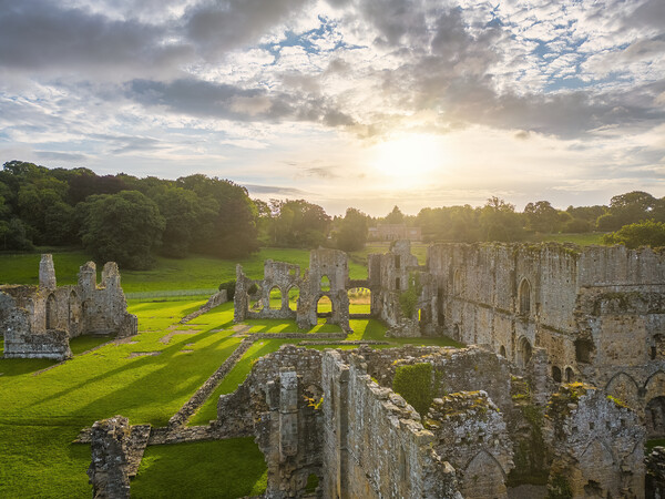 Easby Abbey Sunrise, Richmond, North Yorkshire Picture Board by Tim Hill