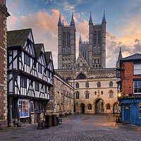 Buy canvas prints of Lincoln Market Square and Cathedral at Dawn by Tim Hill